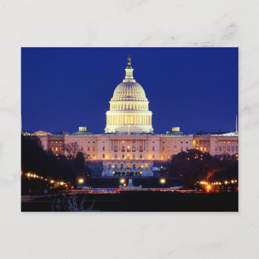 薄暗がりのWashington D.C.米国の国会議事堂 ポストカード (正面)