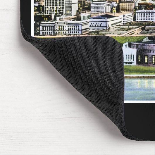 薄暗がり、クリーブランド、オハイオ州のクリーブランドの競技場のスカイライン マウスパッド (コーナー)