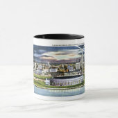 薄暗がり、クリーブランド、オハイオ州のクリーブランドの競技場のスカイライン マグカップ (中央)