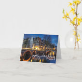 薄暗がり、メリークリスマスのアムステルダム カード (黄色い花)