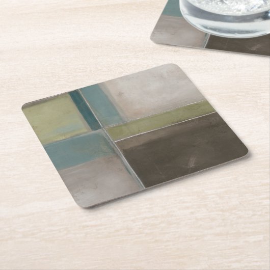 薄暗がりIIの青 スクエアペーパーコースター (アングル)