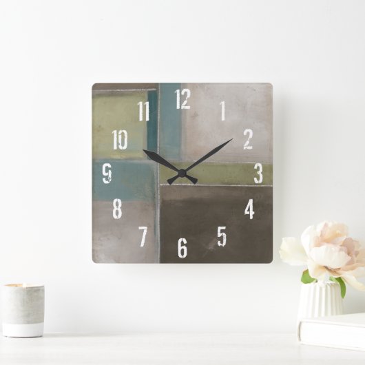 薄暗がりIIの青 スクエア壁時計 (ホーム)