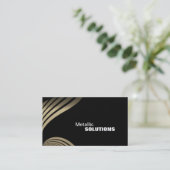 薄板金貿易名刺-黒及び金ゴールド 名刺 (スタンド正面)