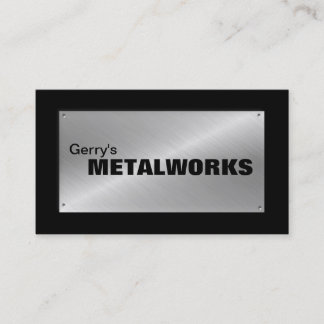 薄板金貿易名刺-黒及び銀 名刺