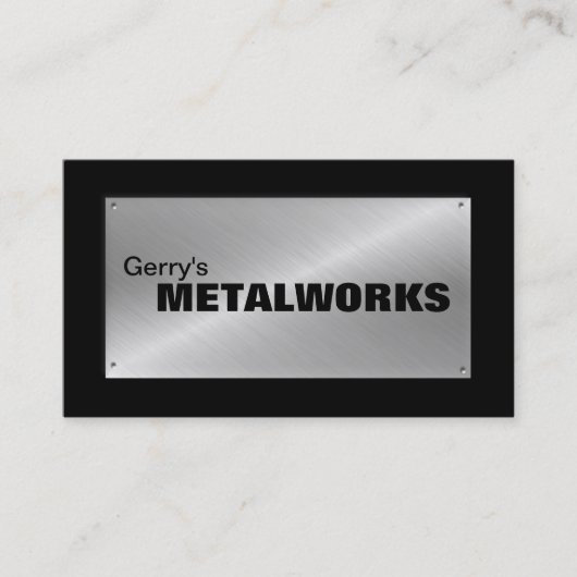 薄板金貿易名刺-黒及び銀 名刺 (正面)