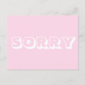 薄桃白モダンはっきりした ポストカード (正面)