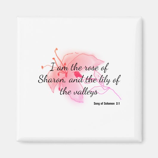 薄桃色のユリ マグネット (正面)