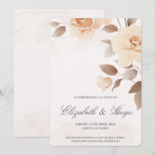 薄桃色の花スペインの結婚式招待状 招待状 (正面/裏面)