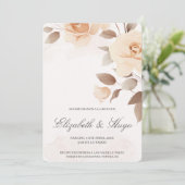 薄桃色の花スペインの結婚式招待状 招待状 (スタンド正面)