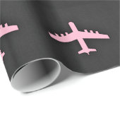 薄桃色の飛行機 ラッピングペーパー (ロールコーナー)