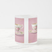 薄桃色エレガント陶磁茶カップ フロストグラスマグカップ (中央)