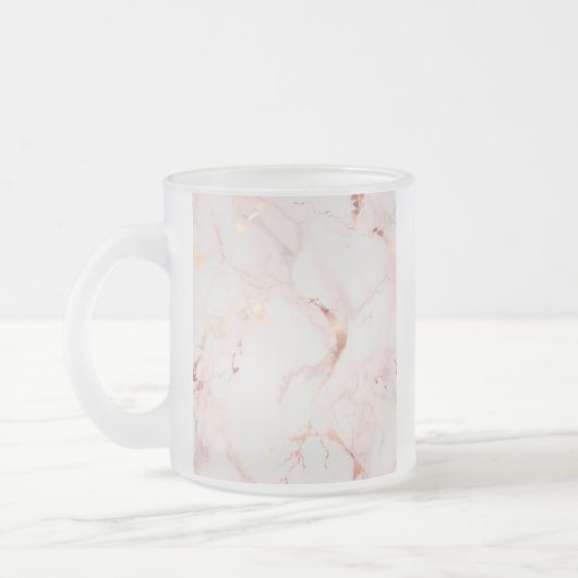 薄桃色ガラスのキャッシュホルダー フロストグラスマグカップ (左)