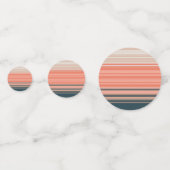 薄桃、珊瑚、オレンジ色のパターストライプのン コンフェッティ (正面)