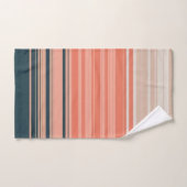 薄桃、珊瑚、オレンジ色のパターストライプのン バスタオルセット (ハンドタオル)