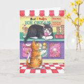 薄氷のクリームの誕生日の芽及びトニーNotecard カード (黄色い花)