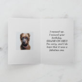 薄汚い帯状誕生日カード サンキューカード (内部)