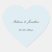 薄淡い色の青結婚色 ハートシール (正面)