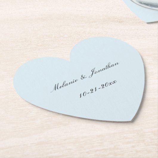 薄淡い色の青結婚色 ペーパーコースター (アングル)