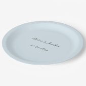 薄淡い色の青結婚色 ペーパープレート (アングル)