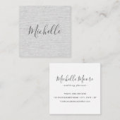 薄灰色のリネンミニマフェミニンリスト スクエア名刺 (正面/裏面)