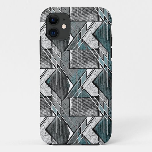薄灰色の幾何学模様プリント Case-Mate iPhoneケース (裏面)
