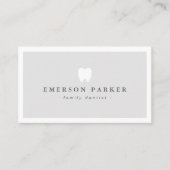 薄灰色の歯科医の歯のロゴのミニマルモダンリスト 名刺 (正面)