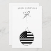 薄灰色ラインクリスマス矯正将校 シーズンカード (正面/裏面)