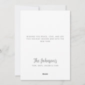 薄灰色ラインクリスマス矯正将校 シーズンカード (裏面)