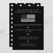 薄灰色ライン修正フラグの削除パーティー 招待状 (正面/裏面)