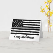 薄灰色ライン矯正士卒業 カード (黄色い花)