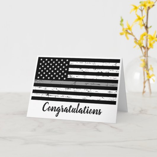 薄灰色ライン矯正士卒業 カード (黄色い花)