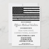 薄灰色ライン矯正士卒業 招待状 (正面)