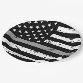 薄灰色ライン矯正官パーティー ペーパープレート (アングル)