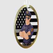 薄灰色ライン矯正官 オーナメント (正面)