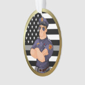 薄灰色ライン矯正官 オーナメント (正面)