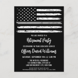 薄灰色ライン矯正担当者退職 案内ポストカード