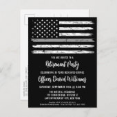 薄灰色ライン矯正担当者退職 案内ポストカード (正面/裏面)