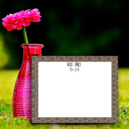 薄灰褐色の自然花 ノートパッド