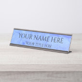 薄焼き青シンプルプロフェッショナルモダン デスクネームプレート (正面)