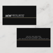 薄男らし線の黒い名刺 名刺 (正面/裏面)