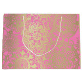 薄紅と金ゴールド曼荼羅図(大抱き枕) ラージペーパーバッグ (正面)