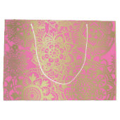 薄紅と金ゴールド曼荼羅図(大抱き枕) ラージペーパーバッグ (裏面)