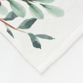 薄紅色の花パーソナライズされた フリースブランケット (角)