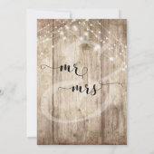 薄素朴い茶色の木材、軽いストリン結婚グ、 招待状 (裏面)