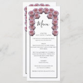 薄素朴色ピンクバラ結婚ズ メニュー (正面/裏面)