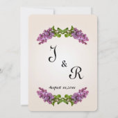 薄紫およびクリーム結婚式招待状V2 招待状 (裏面)