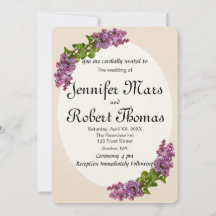 薄紫およびクリーム結婚式招待状V2