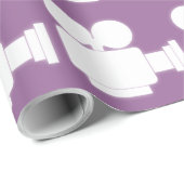 薄紫および白いCINEのカメラのモチーフ ラッピングペーパー (ロールコーナー)