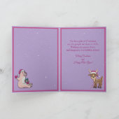 薄紫お洒落ホリデーフォトフォールドホリデーカード シーズンカード (内部)