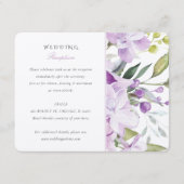 薄紫お洒落結婚式の受付招待状 エンクロージャーカード (正面)